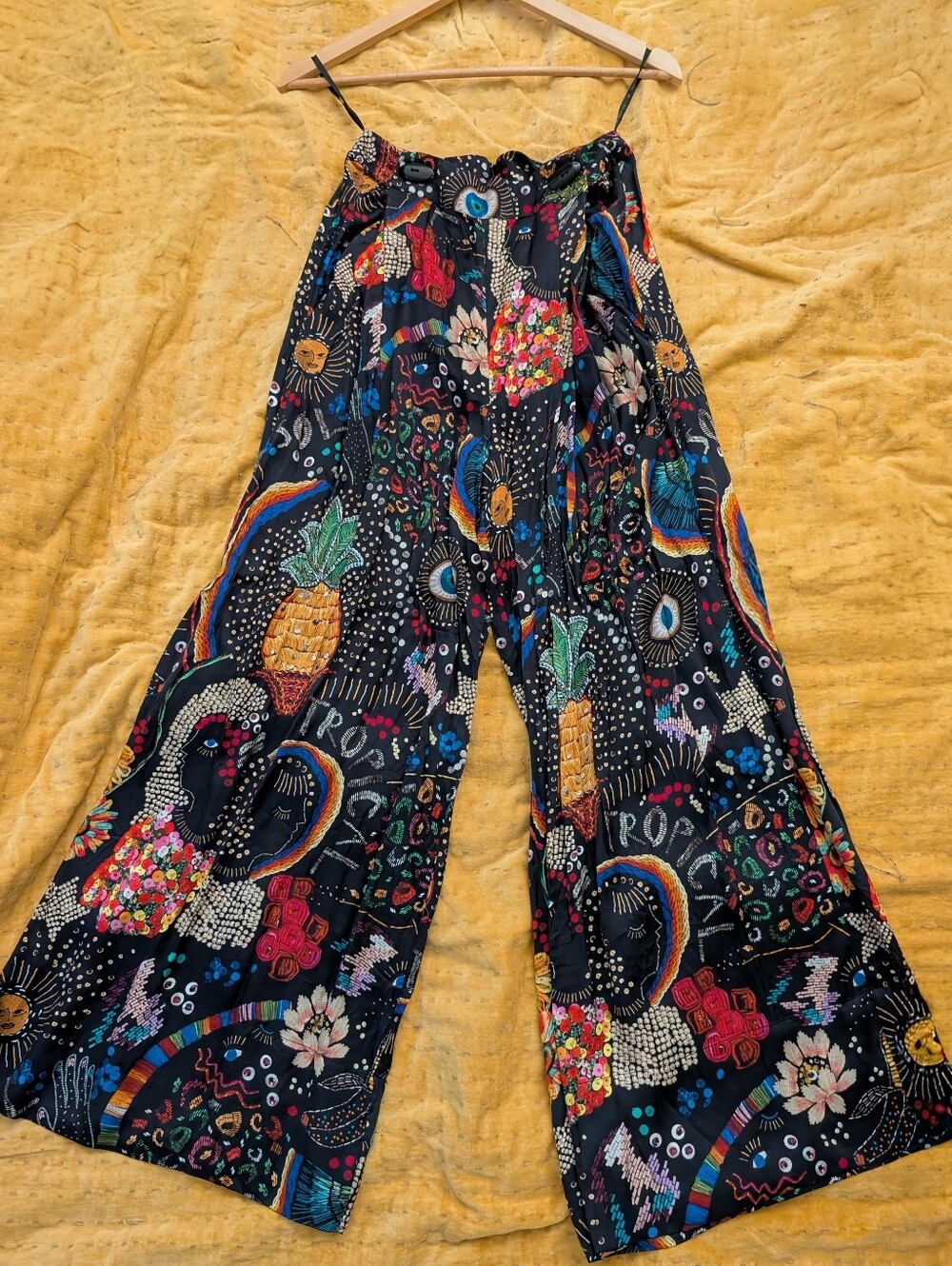 Farm Rio Wide-Leg Pants Borogodo Print - Picture 7 of 7